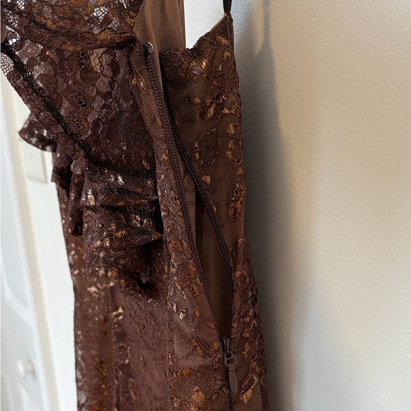 House of CB LUCIANNA Espresso Lace Maxi Dress , sz : medium - Picture 12 of 16